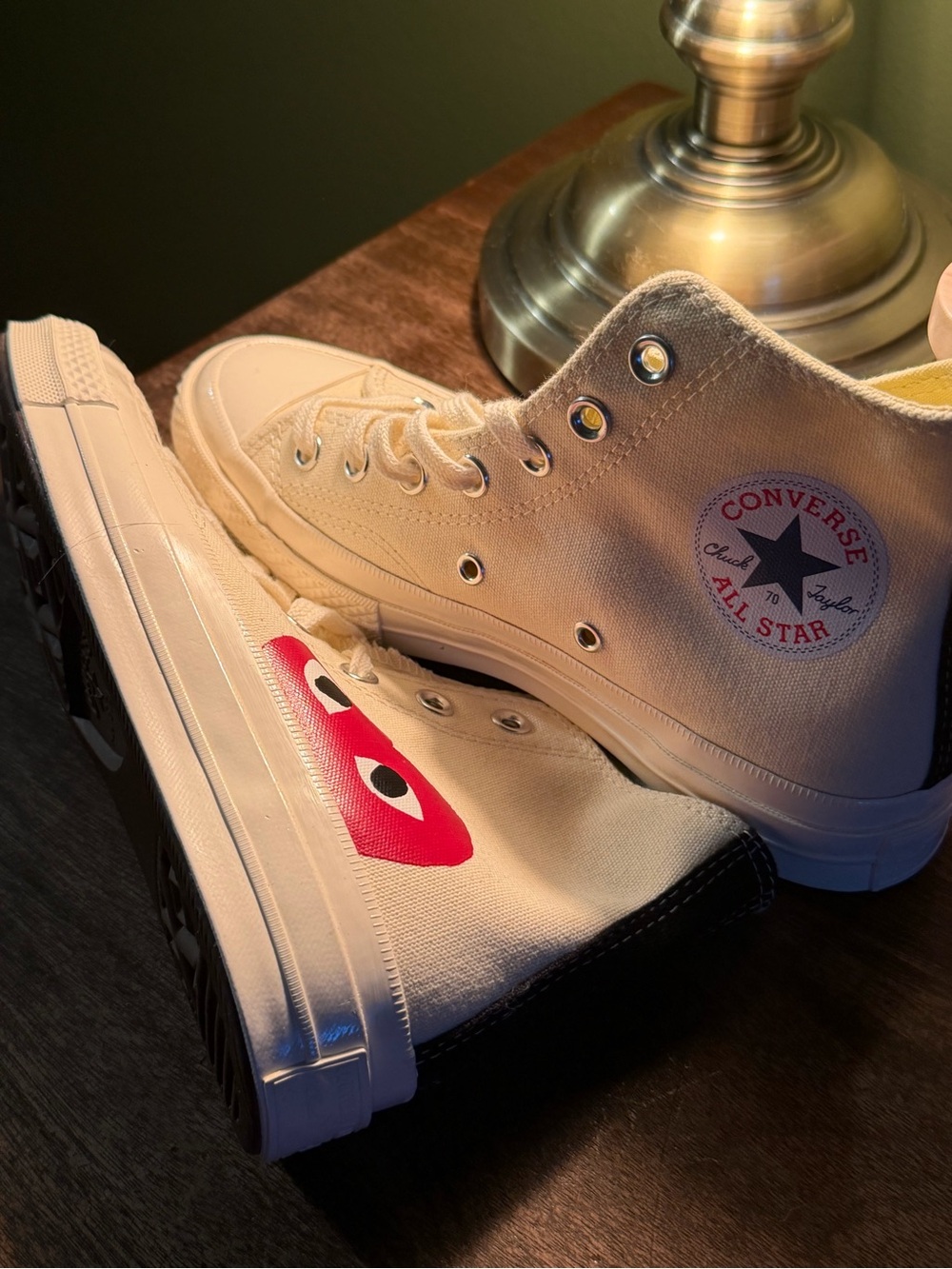Converse x Comme des Garçons White High Top Chuck Taylor men’s 5/womens 7